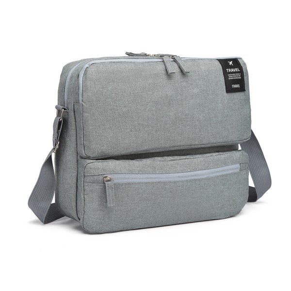 E6851 - Kono Multi Compartment Travel Shoulder Bag - Light Grey E6851 - Kono Multi Compartment Travel Shoulder Bag - Light Grey
